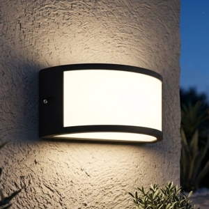 Applique da esterno moderna design curvo top light cairo nera