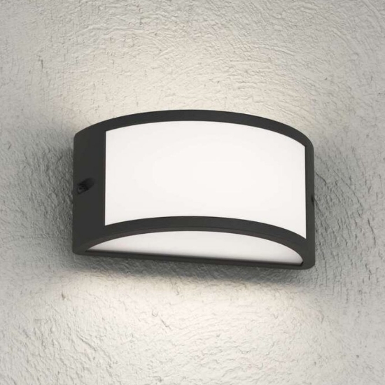 Applique da esterno moderna design curvo top light cairo nera