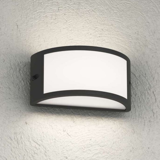 Applique da esterno moderna design curvo top light cairo nera