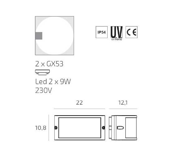 Applique da esterno moderna design curvo top light cairo nera