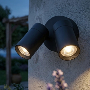 Top light oslo faretto da esterno due luci orientabili antracite ip65