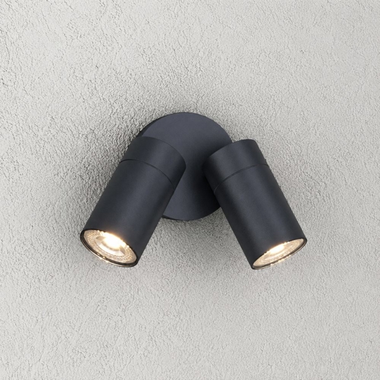 Top light oslo faretto da esterno due luci orientabili antracite ip65