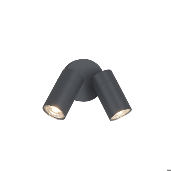 Top light oslo faretto da esterno due luci orientabili antracite ip65