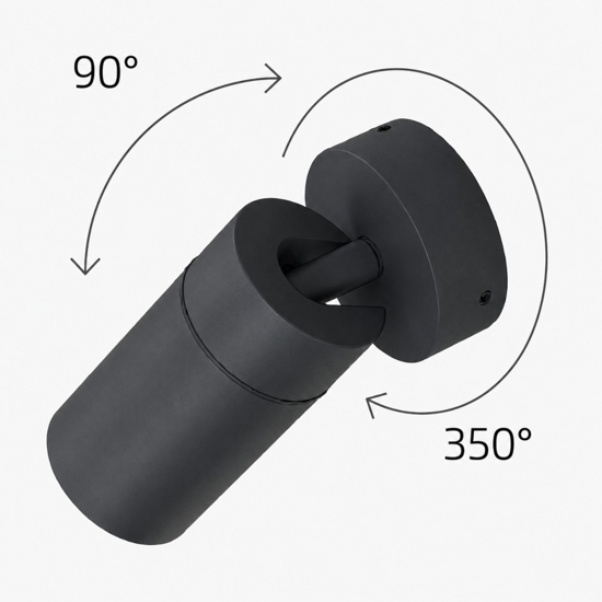 Top light oslo faretto da esterno due luci orientabili antracite ip65
