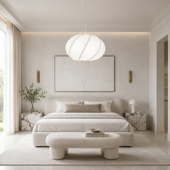 Lampadario di viscosa sabbia design moderno per camera da letto