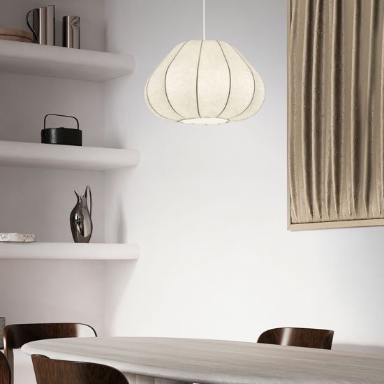 Lampadario a sospensione design moderno di viscosa bianca