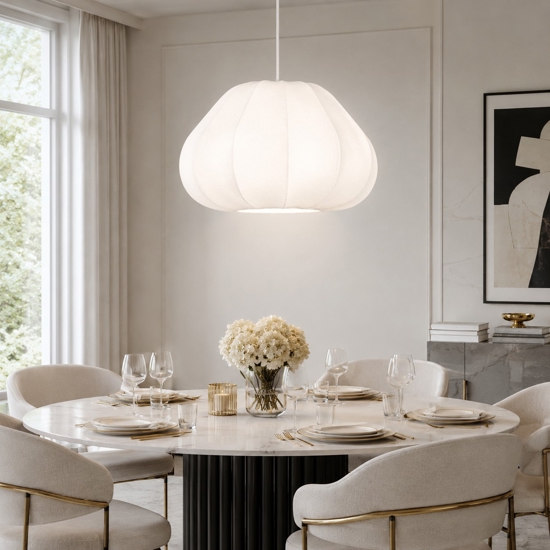 Lampadario a sospensione design moderno di viscosa bianca