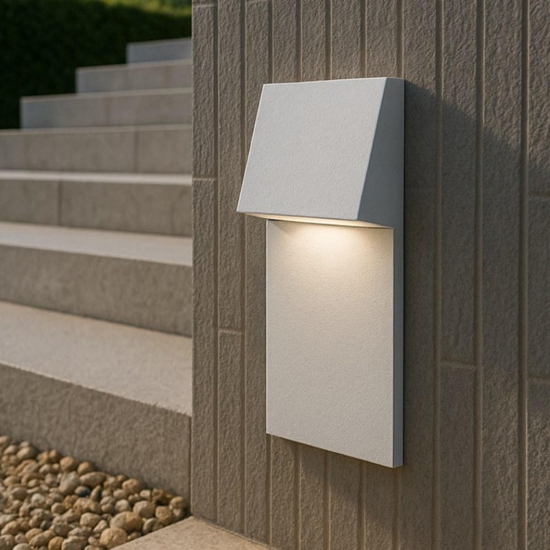 Segnapasso per esterno led da incasso parete bianco 3w 3000k