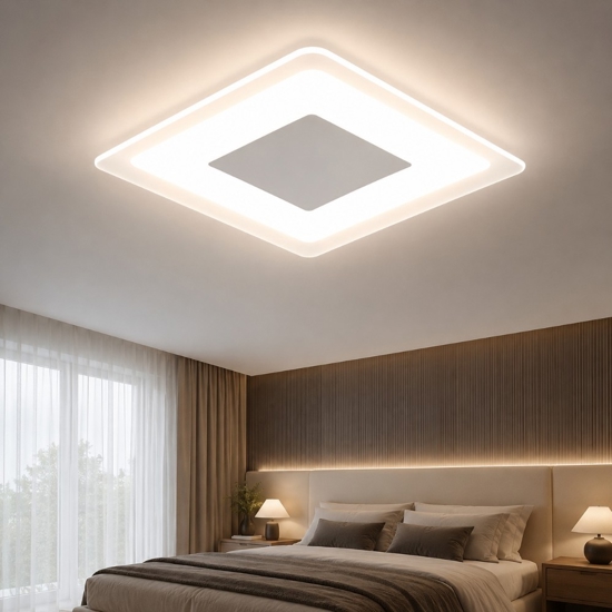 Aruba s linea light plafoniera per camera da letto bianca led 40w 3000k moderna