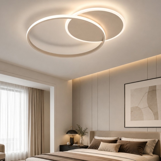 Plafoniera per camera da letto cerchi led 3000k 4000k sabbia vivida eclipse2