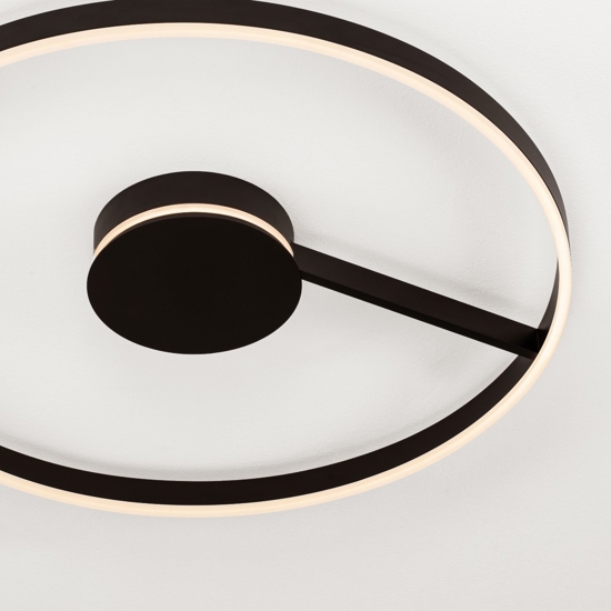 Grande plafoniera 80 cm nera moderna per soggiorno led 57w cct 2700k 3000k 4000k dimmerabile