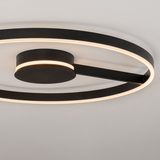Grande plafoniera 80 cm nera moderna per soggiorno led 57w cct 2700k 3000k 4000k dimmerabile