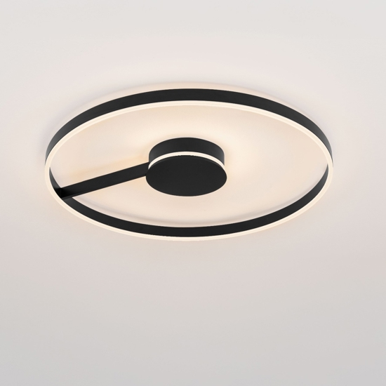 Grande plafoniera 80 cm nera moderna per soggiorno led 57w cct 2700k 3000k 4000k dimmerabile