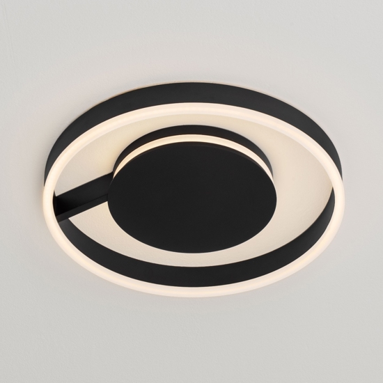 Plafoniera moderna 40 cm nera led 41w cct 2700k 3000k 4000k dimmerabile per camera da letto