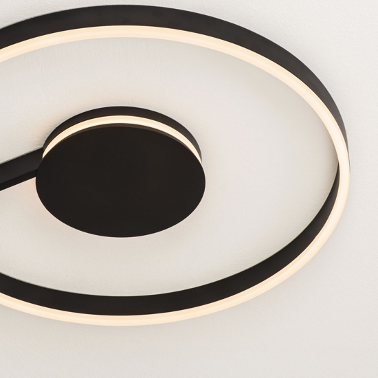 Plafoniera nera moderna rotonda 60 cm led 48w cct 2700k 3000k 4000k dimmerabile