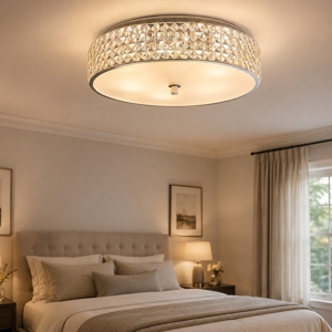 Roma pl9 ideal lux plafoniera camera da letto cristalli trasparenti