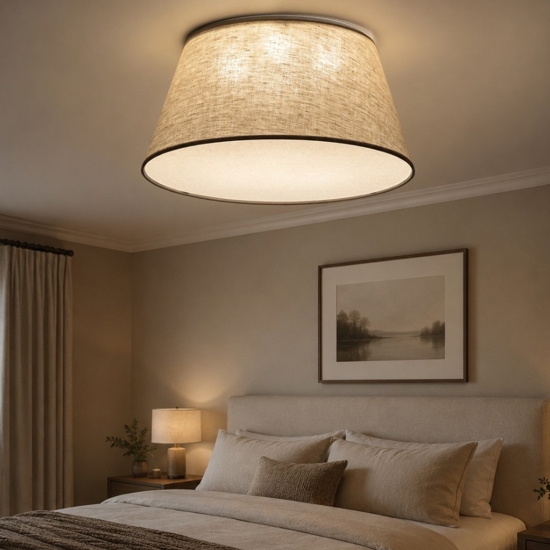 Plafoniera per camera da letto cono di tessuto da soffitto