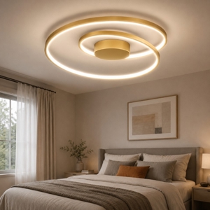 Oz pl dali ideal lux plafoniera led 3000k dali push dimmerabile ottone