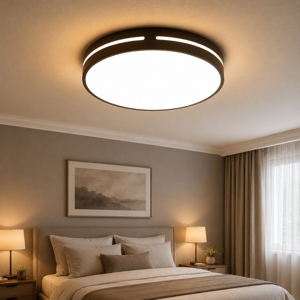 Plafoniera per camera da letto marrone rotonda led 30w 3000k luminosa