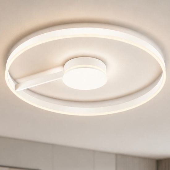 Grande plafoniera 80 cm rotonda bianca moderna led 57w cct 2700k 3000k 4000k per salone