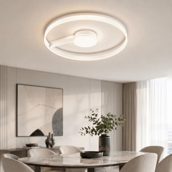 Grande plafoniera 80 cm rotonda bianca moderna led 57w cct 2700k 3000k 4000k per salone