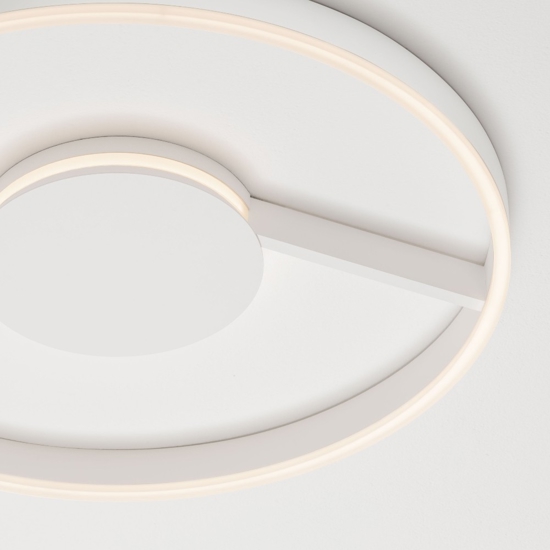 Plafoniera cerchio 60 cm bianca moderna led 48w cct 2700k 3000k 4000k dimmerabile per soggiorno