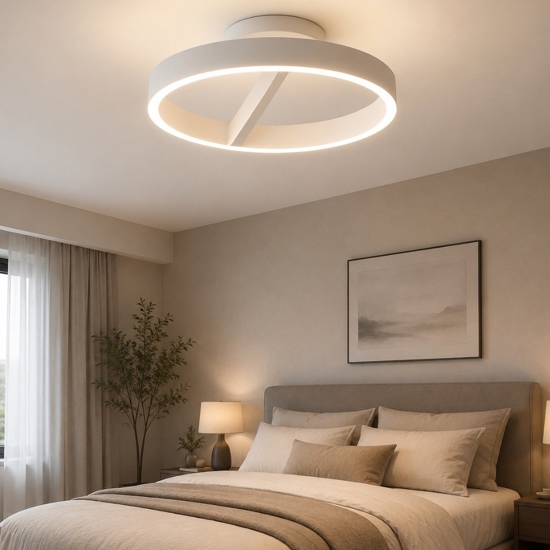 Gea luce criseide pp plafoniera camera da letto led 3000k bianca