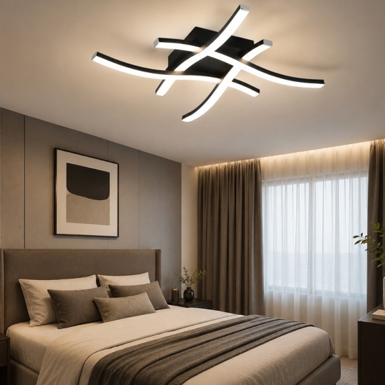 Plafoniera design ed 20w 3000k moderna nera