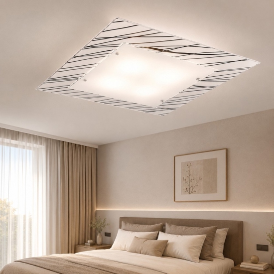 Toplight illuminazione scraps plafoniera per camera da letto quadrata