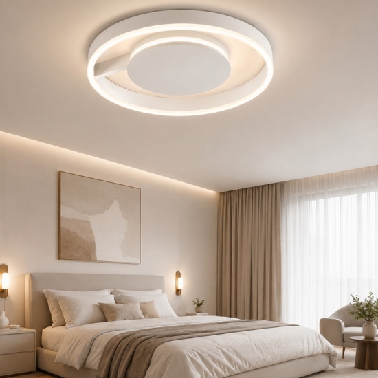 Plafoniera bianca 40 cm moderna led 41w cct 2700k 3000k 4000k dimmerabile per camera da letto