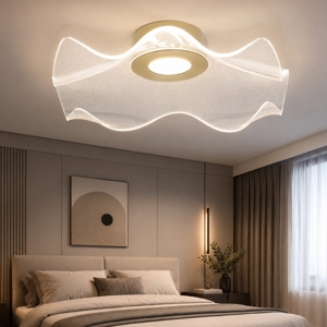 Plafoniera oro design fazzoletto led 31w 3000k moderna