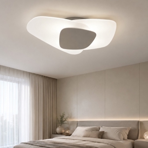 Plafoniera bianca di vetro design moderna placca grigio top light