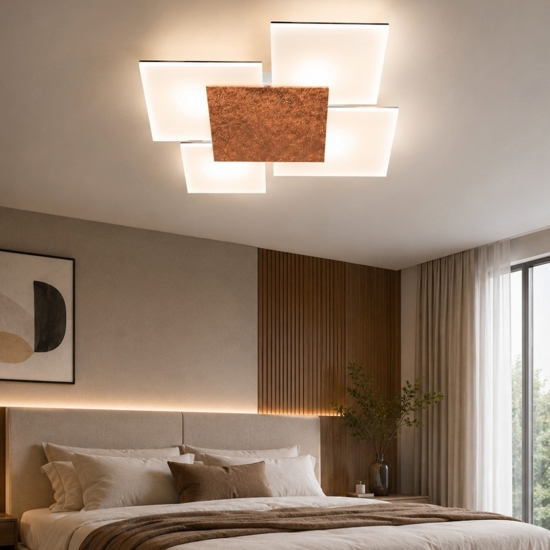 Toplight upgrade plafoniera per camera da letto placca foglia rame