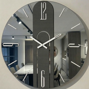 Orologio da parete mistica vetro fume 60cm tondo design moderno