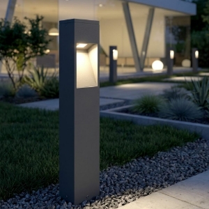 Top light lisbona lampione da giardino moderno antracite led 12w 3000k ip65