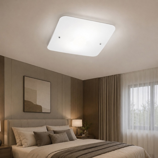 Celine pl4 plafoniera per camera da letto quadrata ideal lux luminosa quadrata 49cm