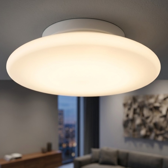 Dynamic stilnovo plafoniera moderna 21w 3000k  vetro bianco ip44