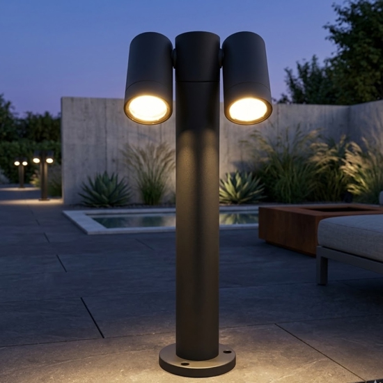 Lampione da giardino top light oslo due luci orientabili ip65