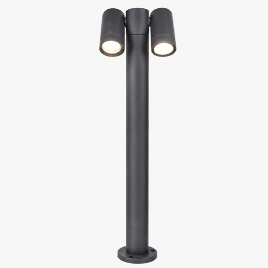 Lampione da giardino moderno antracite due luci orientabili top light oslo ip65