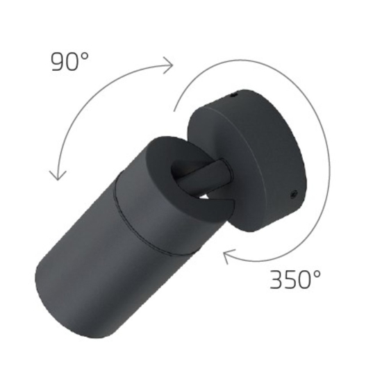 Lampione da giardino moderno antracite due luci orientabili top light oslo ip65