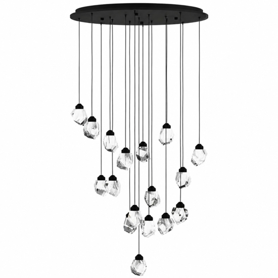 Lampadario moderno a sospensione pendenti effetto cristallo led dimmerabile