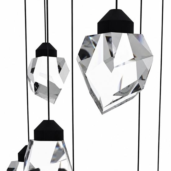 Lampadario moderno a sospensione pendenti effetto cristallo led dimmerabile