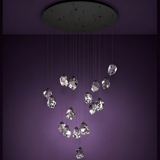 Lampadario moderno a sospensione pendenti effetto cristallo led dimmerabile