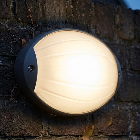 Applique per esterni moderna design ovale grafite led 4000k