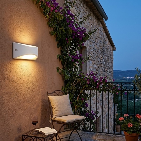 Applique da esterno bianca moderna led 10w 3000k ip65