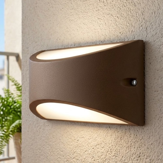 Applique da esterno led 3000k color caffe moderna ip65