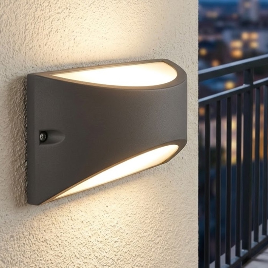 Applique grafite da esterno balcone led 10w 4000k ip65