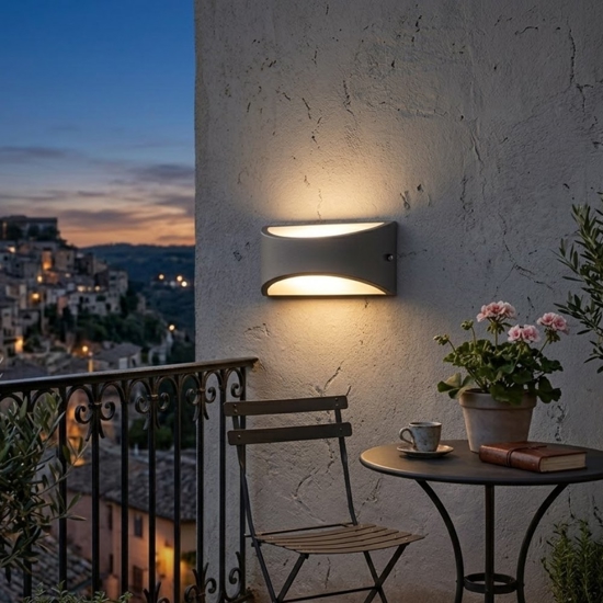 Applique grafite da esterno balcone led 10w 4000k ip65