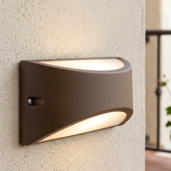 Applique per esterni color caffe moderna led 10w 4000k ip65