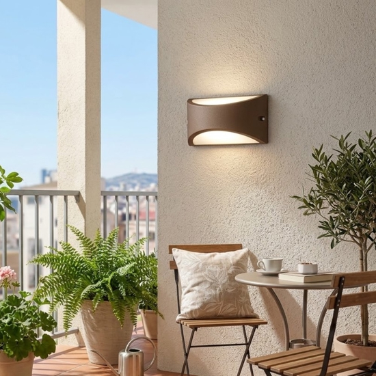 Applique per esterni color caffe moderna led 10w 4000k ip65